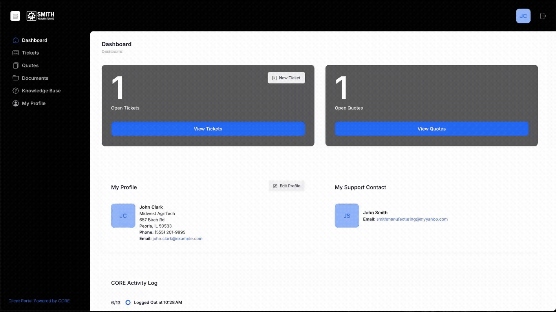 CORE User Self-Service Account Management No Background